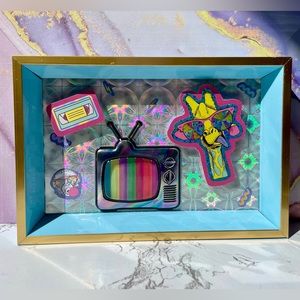 Retro Holographic Framed Decor